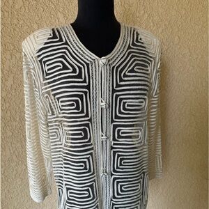 Baluchi Captivating Elegance Lace and Beads‎ Mesh Duster Women's Size Large